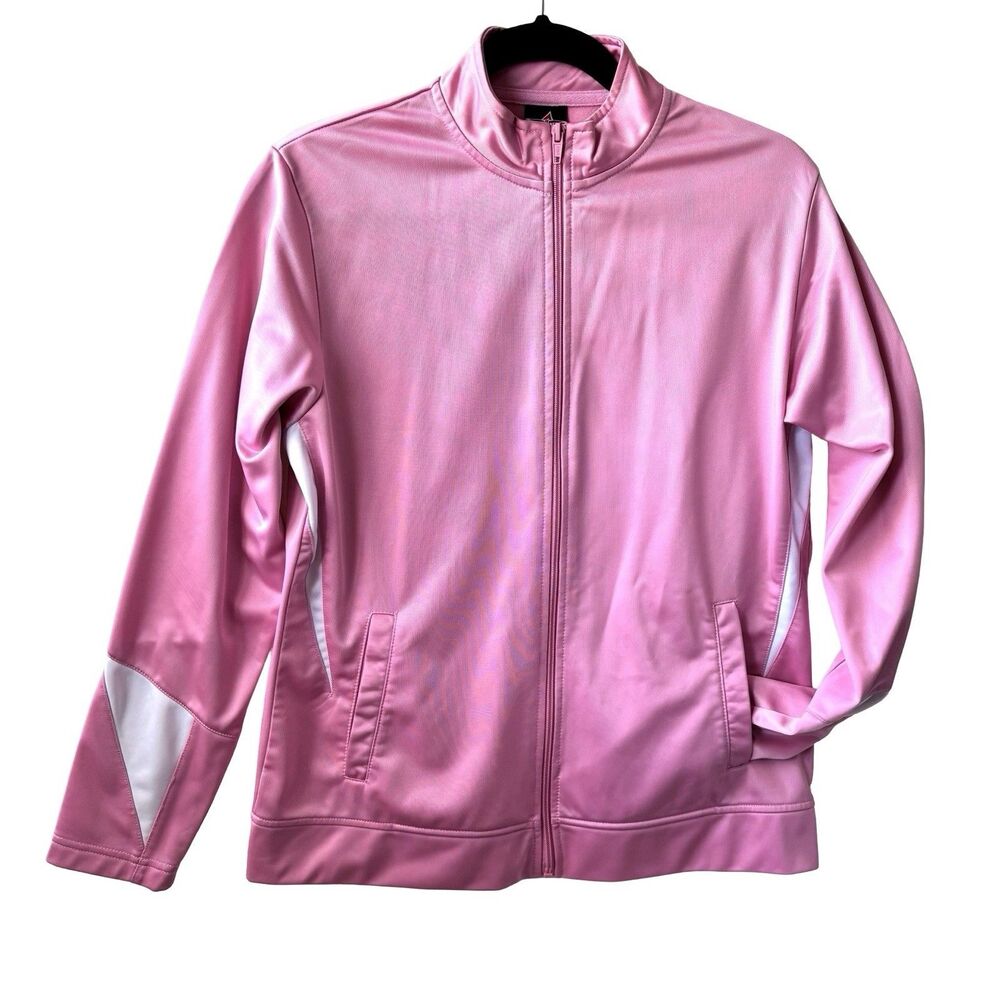 ALLESON Vintage 90s Sateen Knit Athletic Jacket Lilac Track Varsity Women’s M